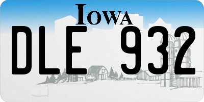 IA license plate DLE932