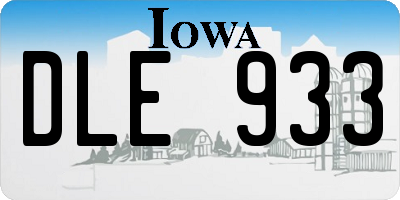 IA license plate DLE933