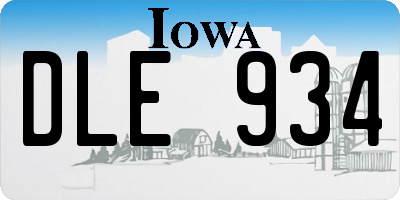 IA license plate DLE934