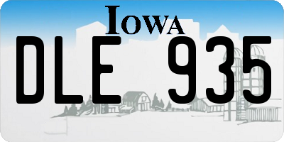 IA license plate DLE935