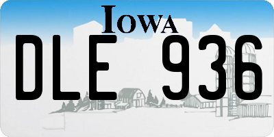 IA license plate DLE936