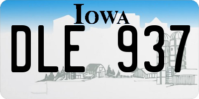 IA license plate DLE937