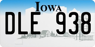 IA license plate DLE938
