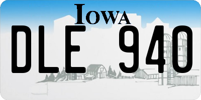 IA license plate DLE940