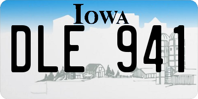 IA license plate DLE941