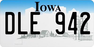 IA license plate DLE942