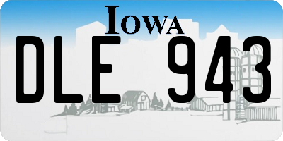 IA license plate DLE943