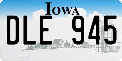 IA license plate DLE945