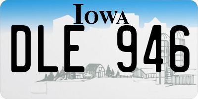 IA license plate DLE946