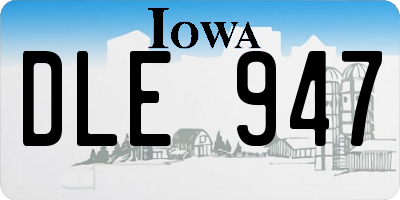 IA license plate DLE947