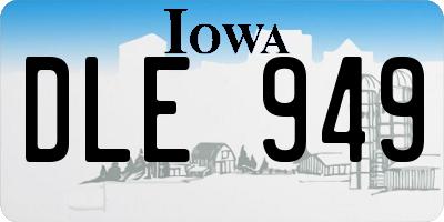IA license plate DLE949