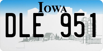 IA license plate DLE951