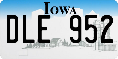 IA license plate DLE952
