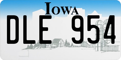 IA license plate DLE954
