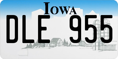 IA license plate DLE955