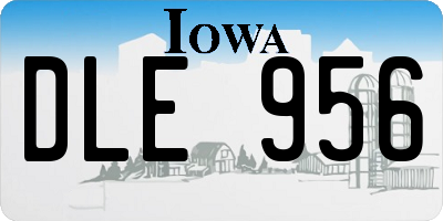 IA license plate DLE956