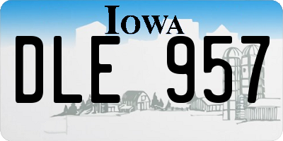 IA license plate DLE957