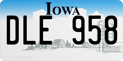 IA license plate DLE958