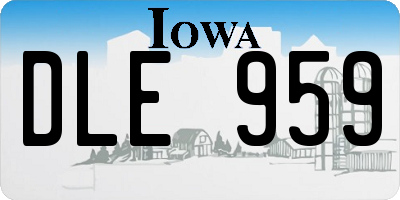IA license plate DLE959