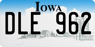 IA license plate DLE962