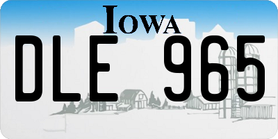 IA license plate DLE965