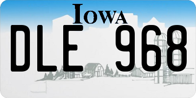 IA license plate DLE968