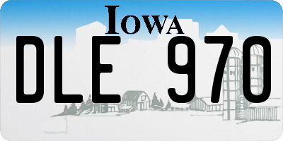 IA license plate DLE970