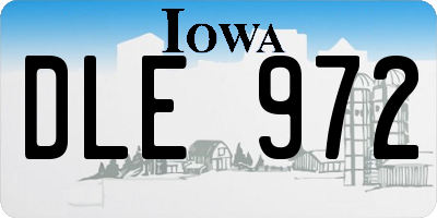 IA license plate DLE972