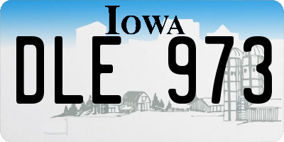IA license plate DLE973