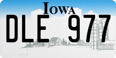 IA license plate DLE977
