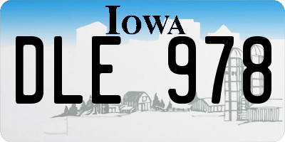 IA license plate DLE978