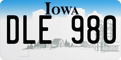 IA license plate DLE980