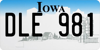 IA license plate DLE981