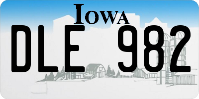 IA license plate DLE982