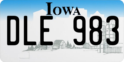 IA license plate DLE983