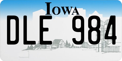 IA license plate DLE984