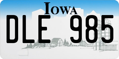 IA license plate DLE985