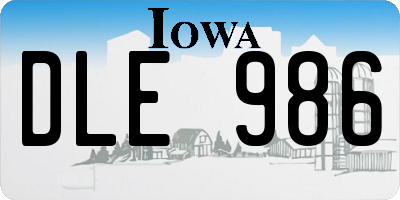 IA license plate DLE986
