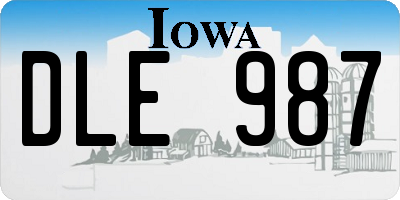 IA license plate DLE987