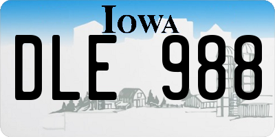 IA license plate DLE988
