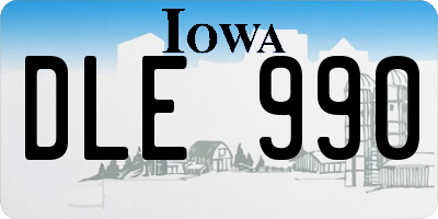 IA license plate DLE990