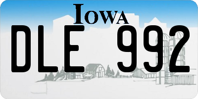 IA license plate DLE992