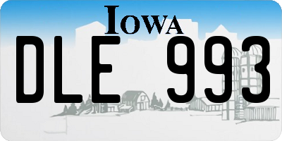 IA license plate DLE993
