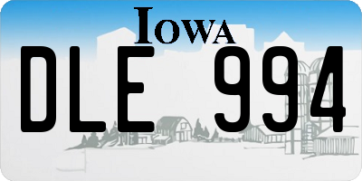 IA license plate DLE994