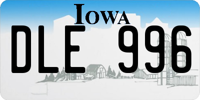 IA license plate DLE996