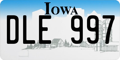 IA license plate DLE997
