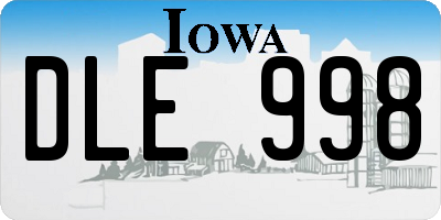 IA license plate DLE998
