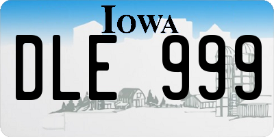 IA license plate DLE999