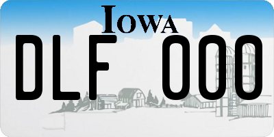 IA license plate DLF000