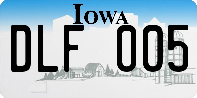 IA license plate DLF005